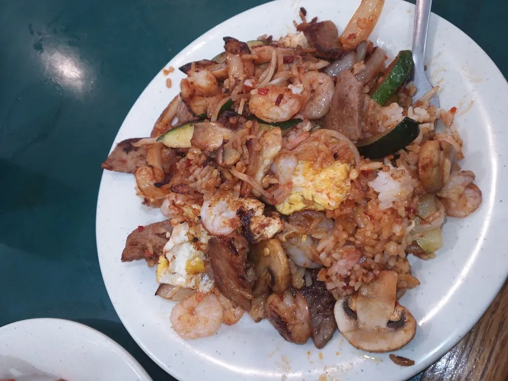 Fried Rice with Shrimp and Beef from the Habachi Station